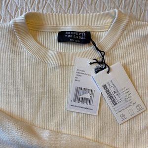 Brunette the Label crew neck sweater in cream size M/L